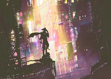 Cyber Futuristic samurai