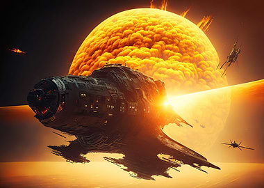 Spaceship sunset