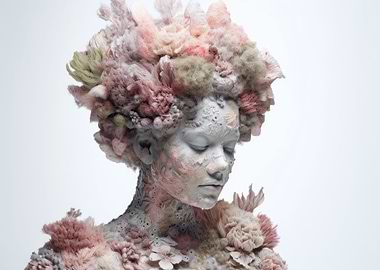 Portrait of lichen woman