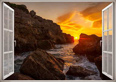 Window view landscape sea