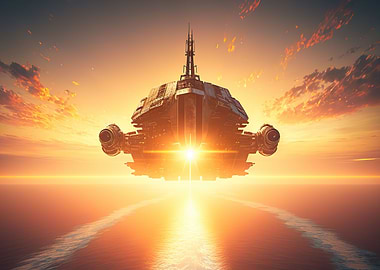 Spaceship sunset