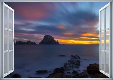 Window view landscape sea