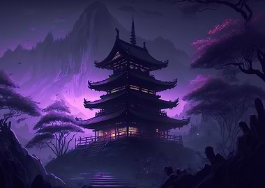 japanese landscape moon