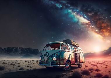 hippie van in space