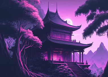 japanese landscape moon