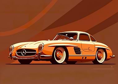 Mercedes SLS Retro Car