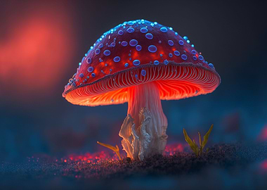red mushroom glowing