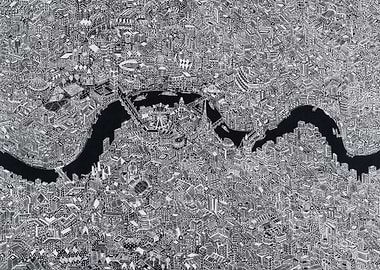 Negative London map pen