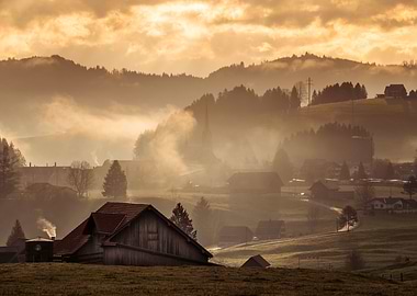 Misty Morning Sunrise