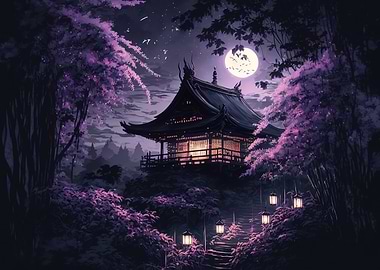 japanese landscape moon