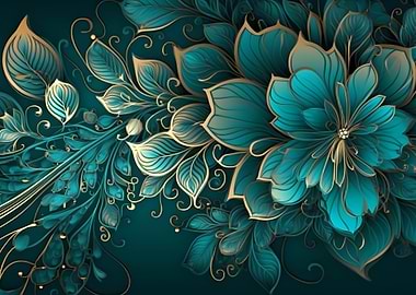 Teal and golden background