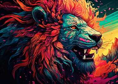 Abstract Animals Lion