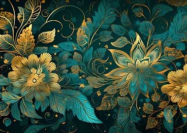 Teal and golden background