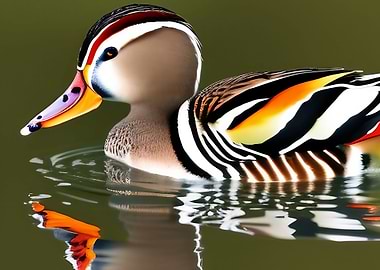 A beautiful mandarin duck