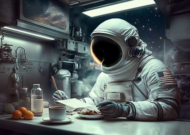 Dining astronaut
