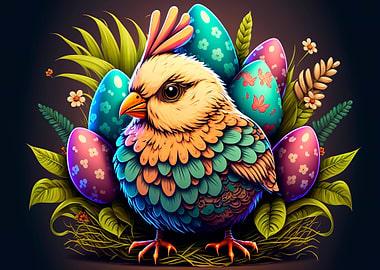 Easter eggs and floral