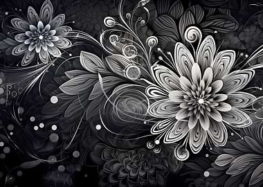 Monochromatic floral art