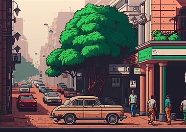 New Delhi Pixel art