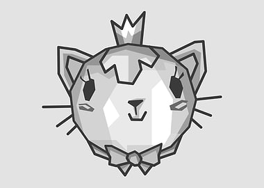 Gray Cartoon Queen Art