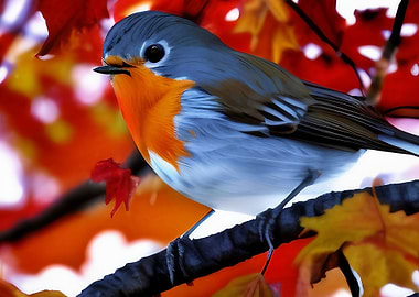 A colorful robin bird