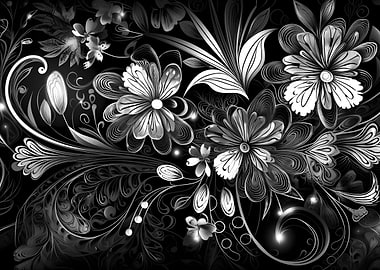 Monochromatic floral art