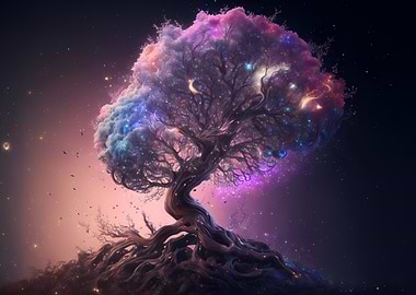 Magical glowing tree