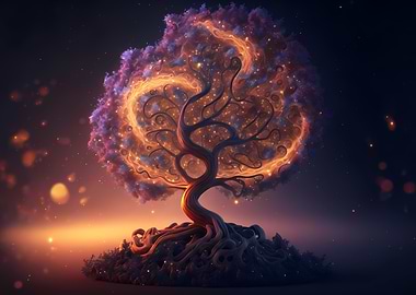 Magical glowing tree