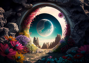 Stone moon gate portal