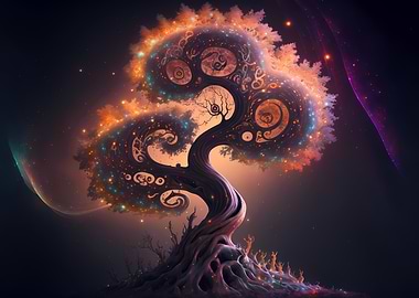 Magical glowing tree