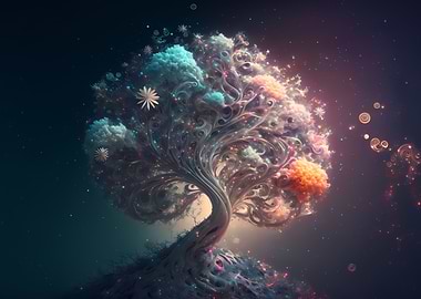 Magical glowing tree