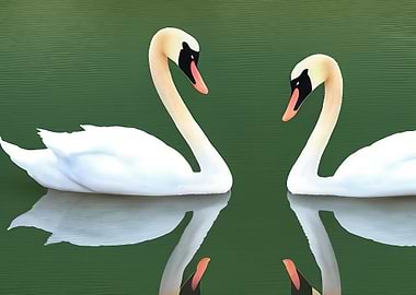 Two beautiful swans