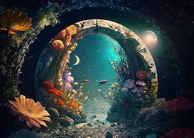 Rock moon gate portal