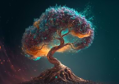 Magical glowing tree