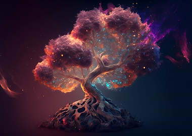 Magical glowing tree