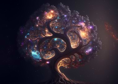 Magical glowing tree