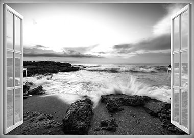 Window view sea coastal