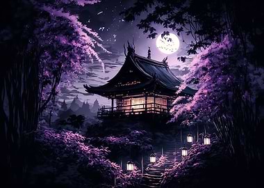 japanese landscape moon