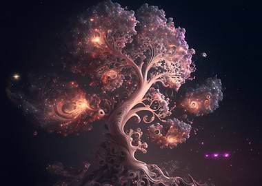 Magical glowing tree