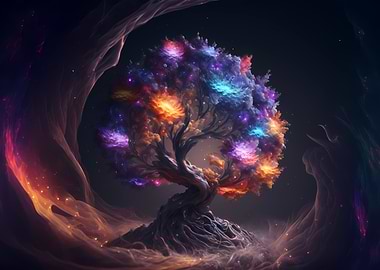 Magical glowing tree