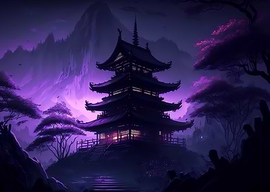 japanese landscape moon