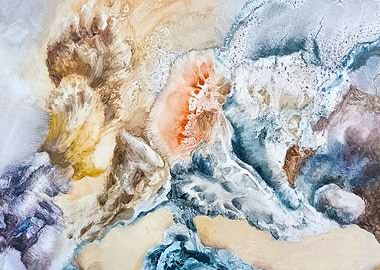 Coral reef oil painting