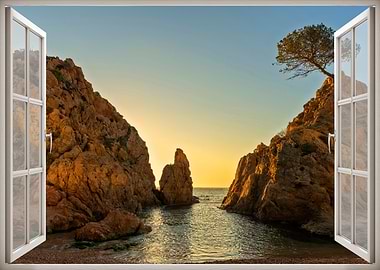 Window view sea coastal