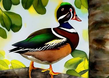 A beautiful wood duck