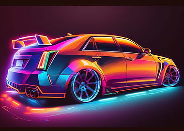 Neon Painted Cadillac CTSV