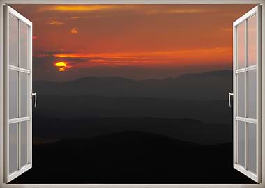 Window view mountains