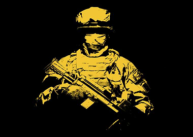 Infantry with machine gun