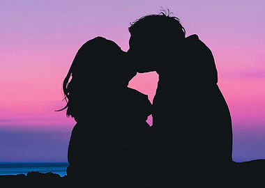 backlit painting love