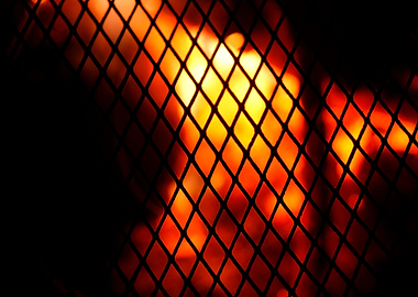 Fire grill flames closeup