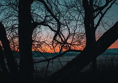 Colourful cold sunrise