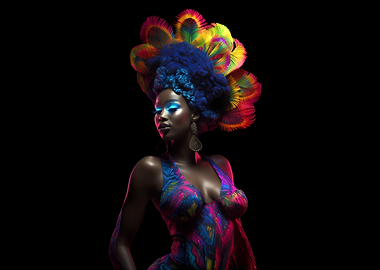 African model bodypainted
